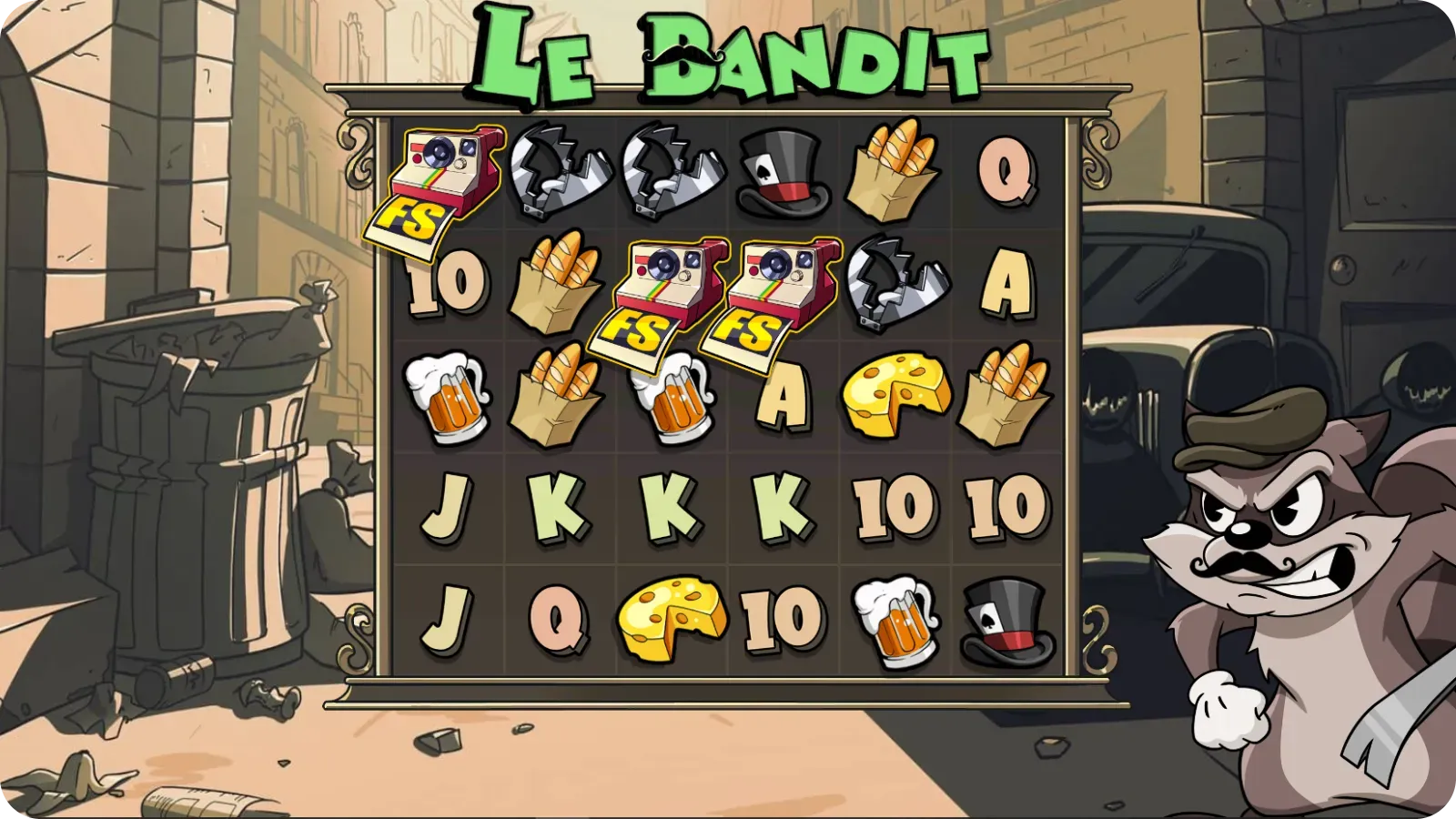 Aktywacja funkcji Luck of the Bandit z 8 darmowymi spinami