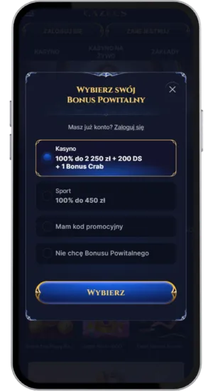Formularz rejestracyjny kasyna